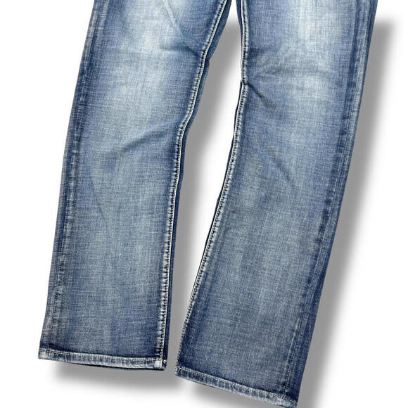 BLK.8 DNM Slim Fit Low Waist Distressed Jeans Light Wash 36x32 Straight Leg Blue - Picture 8 of 11